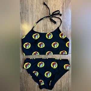 Buc-ee’s Girls Bikini size YL Black Logo. 1572